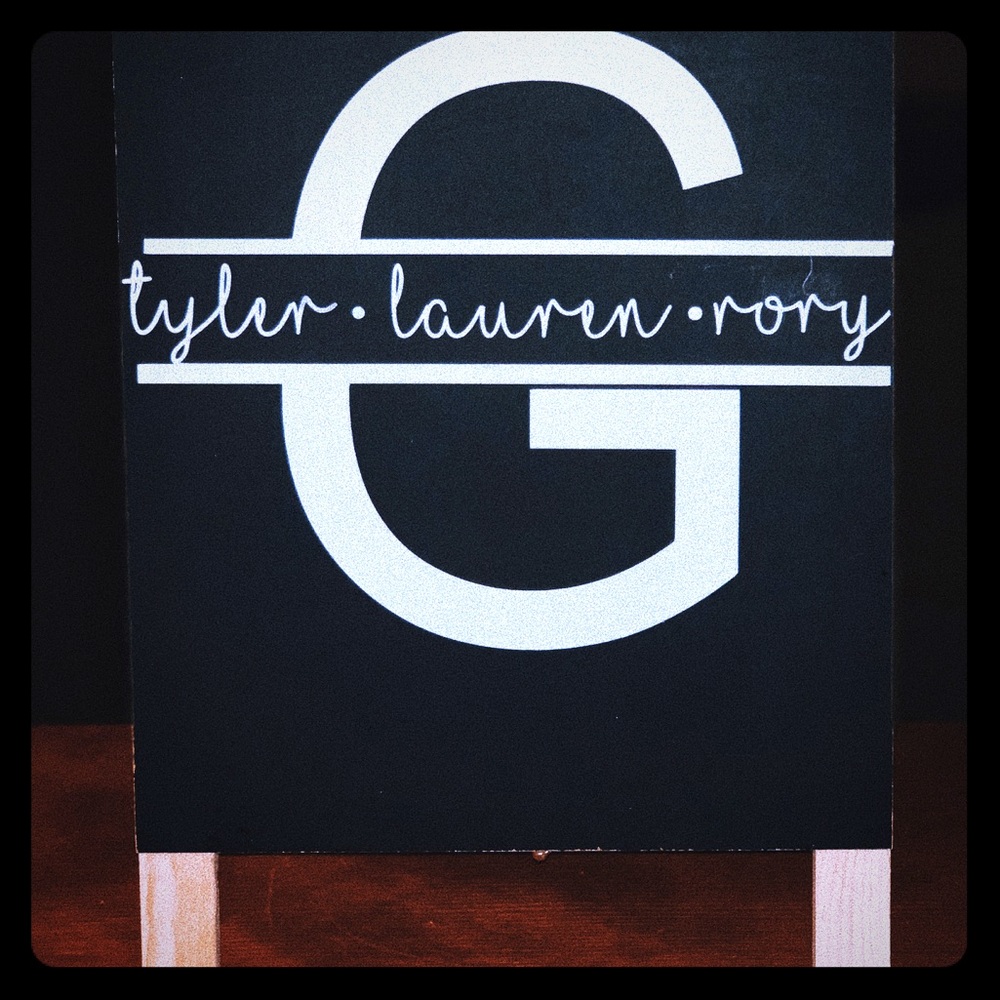 Custom chalkboard name decor